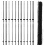 ZNTS Fence Posts 22 pcs U-Channel Grey 160 cm Steel, Hexagon Fence Grey 1.6x100 m Steel 3336945