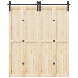 Sliding Door Hardware Kit 183 cm Steel Black 4009744