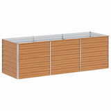 Garden Raised Bed Light Brown 240 x 80 x 77 cm Galvanised Steel 42017336
