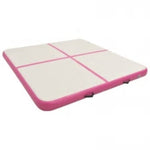 ZNTS Inflatable Gymnastics Mat with Pump 200x200x15 cm PVC Pink 92697