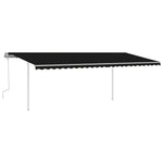 ZNTS Manual Retractable Awning with LED 6x3.5 m Anthracite 3070084