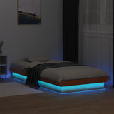 LED Bed Frame without Mattress Wax Brown 90x200 cm Solid Wood 844411