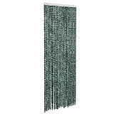 Fly Curtain Green and White 90x200 cm Chenille 377384