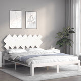 Bed Frame without Mattress White King Size Solid Wood Pine 3193732