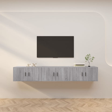 Wall-mounted TV Cabinets 3 pcs Grey Sonoma 80x34.5x40 cm 3188364
