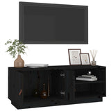 TV Cabinet Black 105x34x40 cm Solid Wood Pine 818224