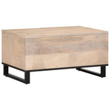 Coffee Table White 80x51x40 cm Solid Wood Mango 377459