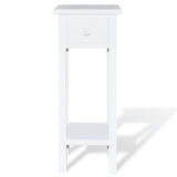 Side Table with Drawer White 241147