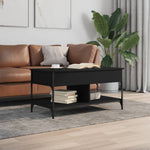 ZNTS Coffee Table Black 100x50x50 cm Engineered Wood and Metal 845366