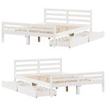 ZNTS Bed Frame without Mattress White 140x200 cm Solid Wood Pine 3301611