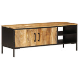 TV Cabinet 110x35x40 cm Solid Rough Wood Mango 376044