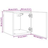 Wall Mounted TV Cabinet 4 pcs Black Oak 30.5 x 30 x 30 cm 8009599
