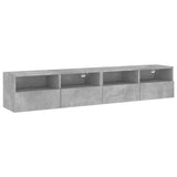 TV Wall Cabinets 2 pcs Concrete Grey 80x30x30 cm Engineered Wood 836875