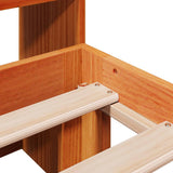 Bookcase Bed without Mattress Wax Brown 120x200cm Solid Wood Pine 3322579