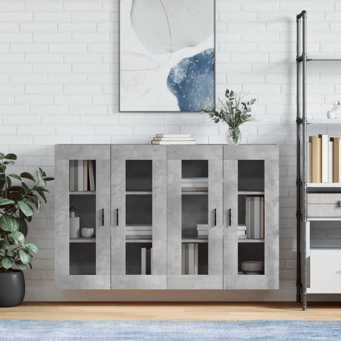 Wall Mounted Cabinets 2 pcs Concrete Grey Engineered Wood 3197957
