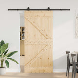 Sliding Door NARVIK Natural and Black 95 x 210 cm 3445223
