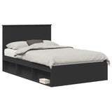 Bed Frame with Headboard Black 120 x 200 cm Solid Pine Wood 3411029