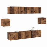 6 Piece TV Set with Drawer 6 pcs Old wood 30.5 x 30 x 30 cm 3393234