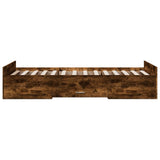 Bed Frame with Drawers without Mattress Smoked Oak 100x200 cm 3280332