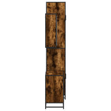 ZNTS 3 Piece Bathroom Furniture Set Smoked Oak Engineered Wood 3301092