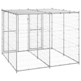 Outdoor Dog Kennel Galvanised Steel with Roof 4.84 m 3082271