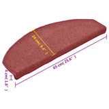 Stair mats 15 pcs 65 x 24 x 4 cm Non-Slip Bordeaux Red 322373