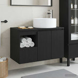 Bathroom Furniture Set 2 pcs Black Engineered Wood 3404105