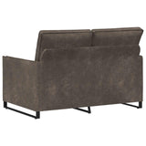 2 Seater Sofa Dark Grey 130 x 81 x 82 cm Faux Suede Fabric 42040993