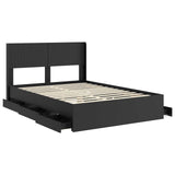 Bed Frame with Storage and Headboard Black 160 x 200 cm 3414288