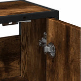 Bathroom Mirror Cabinet Smoked Oak 65x20x60 cm Engineered Wood 849256