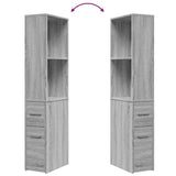 Narrow Bathroom Cupboard with Wheels Grey Sonoma Engineered Wood 855300