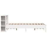 Bookcase Bed without Mattress White 140x200 cm Solid Wood Pine 3322832