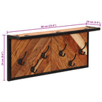 ZNTS Wall-mounted Coat Rack with 6 Hooks Solid Wood Acacia 376048