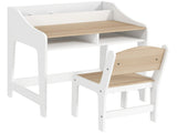 Kids Desk and Chair Set, Children Study Table with Storage and Shelves for Study Room, Gift for 3-8 T3398P553214