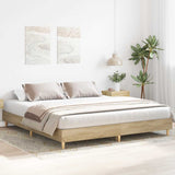 Bed Frame Sonoma oak Engineered wood, solid eucalyptus wood Double 3328701
