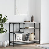Console Table with Shelves Grey Sonoma 100x35x75 cm 837785