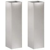 Garden Planter 2 pcs Silver 20 x 20 x 75 cm Stainless Steel 8005325