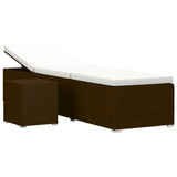 Sun Lounger Brown PE rattan Standard Adjustable Armrests 317112