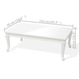 ZNTS Coffee Table 115x65x42 cm High Gloss White 243381