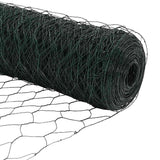 Hexagonal Fence with Post 10 x 0.4 m PVC-Coated Steel Green 3336667
