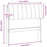 Upholstered Headboard Light Grey 75 cm Solid Pine Wood 879259