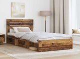 Bed Frame with Headboard Old Wood 90 x 190 cm Solid Pine Wood 3411469