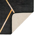 Rug Washable Black and Gold 190x300 cm 136619
