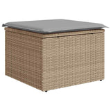Sofa Set with Cushion 4 pcs Beige and Light Grey Poly Rattan 3354659
