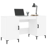 Desk White 140x50x75 cm Engineered Wood 829548