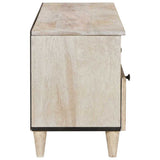 TV Cabinet Bleached White 100 x 33 x 46 cm Solid Mango Wood 4018134