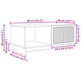 Coffee Table Concrete Grey 90 x 50 x 40 cm Engineered Wood 894038