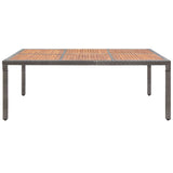 Garden Table Grey 200x150x74 cm Poly Rattan and Acacia Wood 46135