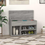 816054 Shoe Bench Grey Sonoma 80x30x45 cm Engineered Wood