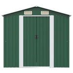 Garden Storage Shed Green Metal 204x132x186 cm 42909